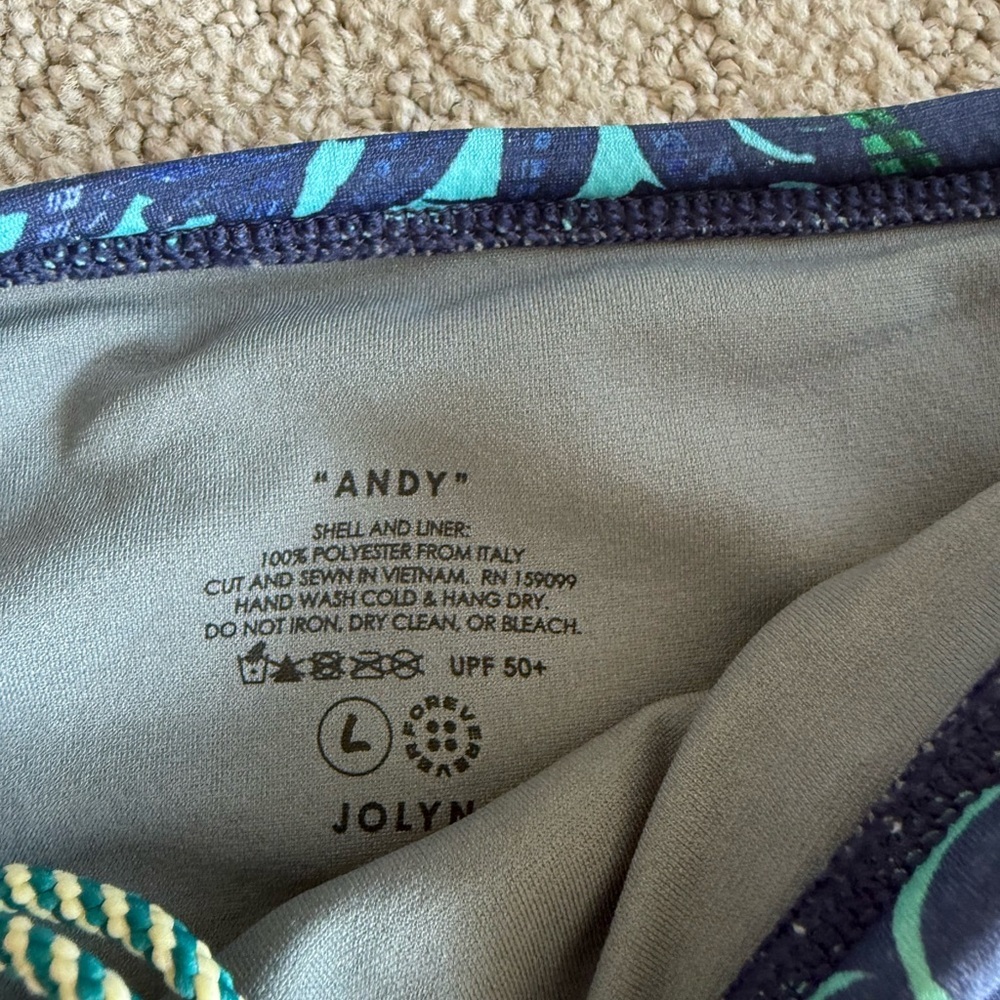 Jolyn Clothing Andy Style Blue and Green Tropical Bikini Bottoms - Picture 6 of 7